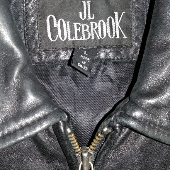 Women's black leather jacket coat - Picture 2 of 3